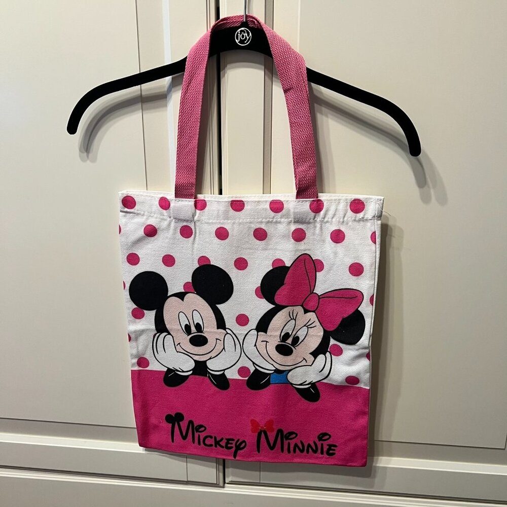 DISNEY Mickey‎ & Minnie Polka Dot Canvas Tote Bag (BRAND-NEW & SUPER CUTE!)